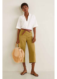 Pantalon 7/8 vert MANGO femme