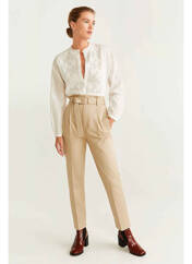 Pantalon slim beige MANGO pour femme seconde vue