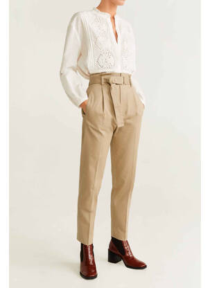Pantalon slim beige MANGO femme