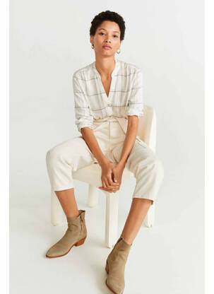 Jeans coupe droite blanc MANGO femme