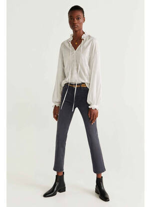Jeans coupe droite gris MANGO femme