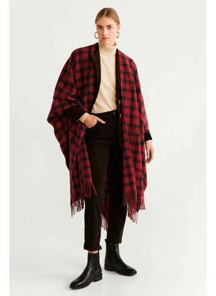 Poncho rouge MANGO femme