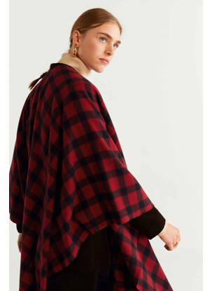 Poncho rouge MANGO femme