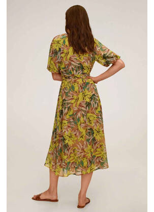 Robe longue jaune MANGO femme