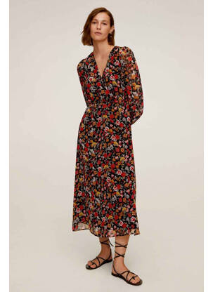 Robe longue noir MANGO pour femme