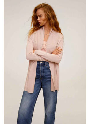 Gilet manches longues rose MANGO pour femme