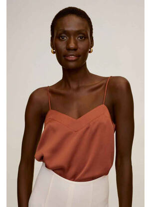 Top orange MANGO pour femme