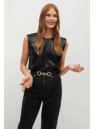 Top noir MANGO pour femme