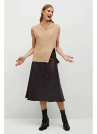 Jupe mi-longue marron MANGO femme