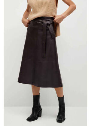 Jupe mi-longue marron MANGO femme