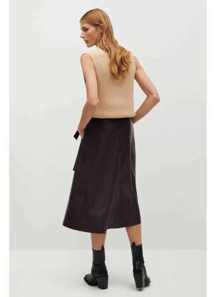 Jupe mi-longue marron MANGO femme