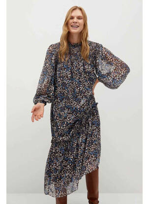 Robe longue marron MANGO pour femme