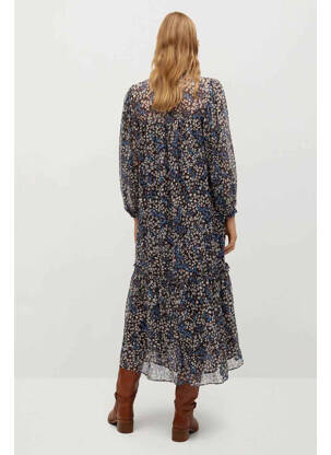 Robe longue marron MANGO femme