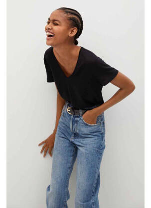T-shirt noir MANGO pour femme