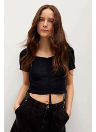 Top noir MANGO femme
