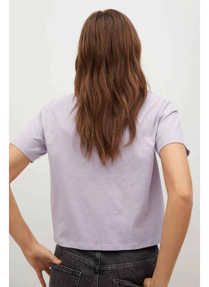 T-shirt violet MANGO femme