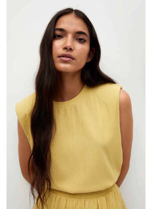 Top jaune MANGO pour femme