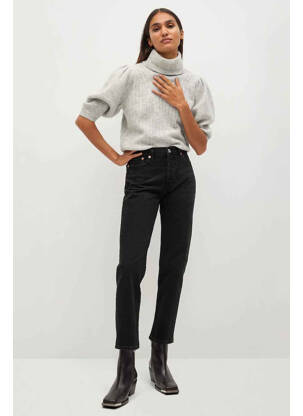 Jeans coupe droite noir MANGO femme