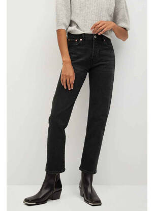 Jeans coupe droite noir MANGO femme