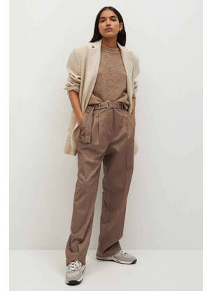 Pantalon droit marron MANGO femme