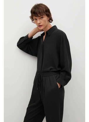 Pantalon droit noir MANGO femme