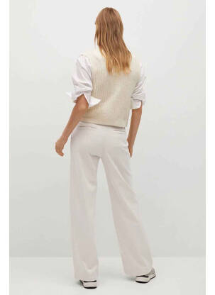 Pantalon flare beige MANGO femme