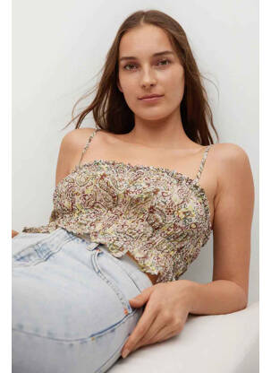 Top marron MANGO femme