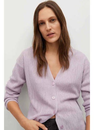 Gilet manches longues violet MANGO femme