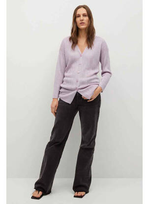 Gilet manches longues violet MANGO femme