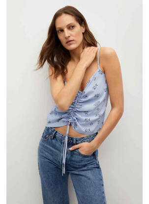 Top bleu MANGO pour femme