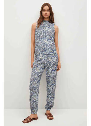 Pantalon droit bleu MANGO femme