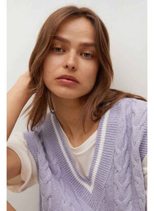 Pull violet MANGO femme