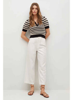 Pantalon droit blanc MANGO femme