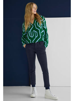 Pantalon chino bleu STREET ONE femme