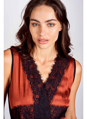 Chemisier marron ASTRID BLACK LABEL femme