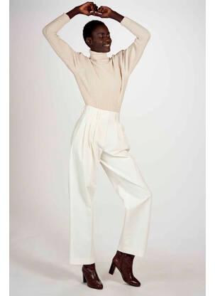 Pantalon droit beige ASTRID BLACK LABEL femme