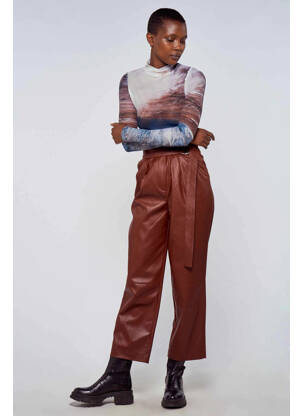 Pantalon flare marron ASTRID BLACK LABEL femme