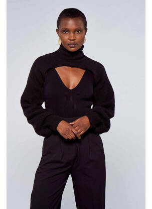 Pull col roulé noir ASTRID BLACK LABEL femme