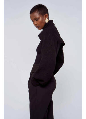 Pull col roulé noir ASTRID BLACK LABEL femme