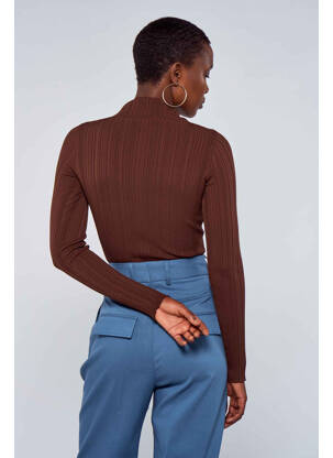 Pull col roulé marron ASTRID BLACK LABEL femme