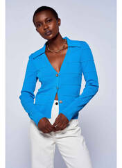 Gilet manches longues bleu ASTRID BLACK LABEL pour femme seconde vue
