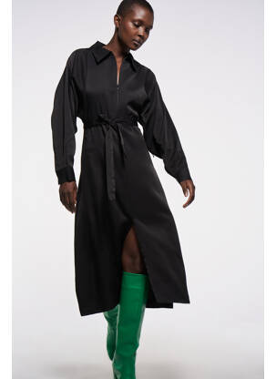 Robe mi-longue noir ASTRID BLACK LABEL femme