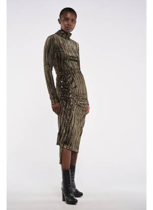 Jupe mi-longue vert ASTRID BLACK LABEL femme