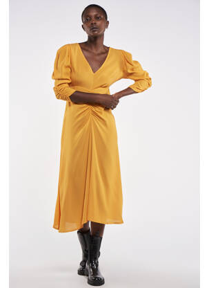 Robe mi-longue orange ASTRID BLACK LABEL femme