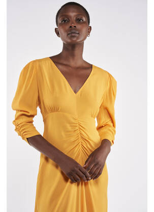 Robe mi-longue orange ASTRID BLACK LABEL femme