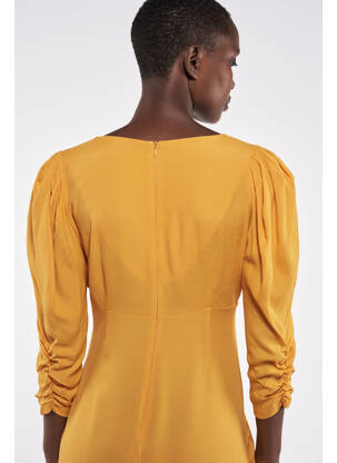 Robe mi-longue orange ASTRID BLACK LABEL femme