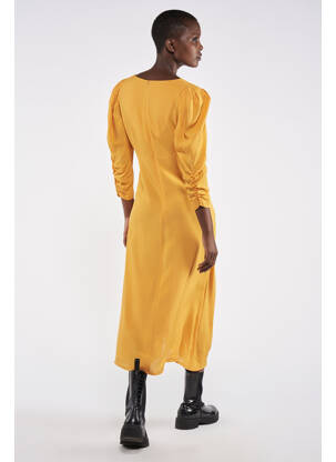 Robe mi-longue orange ASTRID BLACK LABEL femme