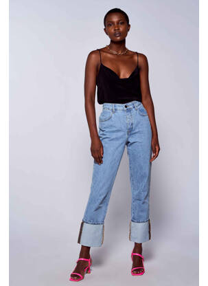 Jeans coupe droite bleu ASTRID BLACK LABEL femme