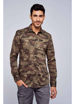 Chemise manches longues vert BRUCE & BUTLER  homme