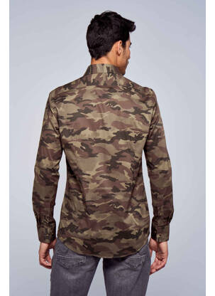 Chemise manches longues vert BRUCE & BUTLER  homme